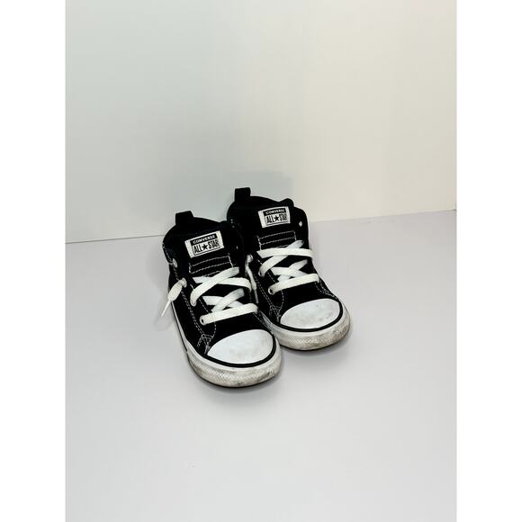 Converse Kids Chuck Taylor High Tops – Size 9 – Black Canvas Sneakers - Picture 5 of 9